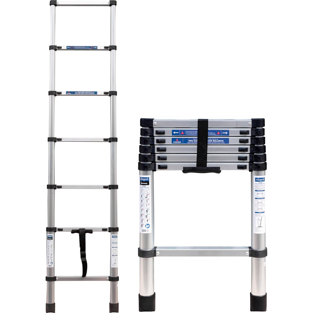 Изображение товара Алюминиевая телескопическая лестница Scheppach 2 м 7 ступеней Sch-UP200