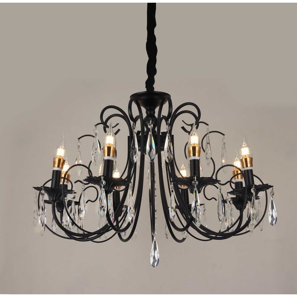 Изображение товара Подвесная люстра Мелодия Света PL3901-6 BK стиль минимализм с 6 лампами