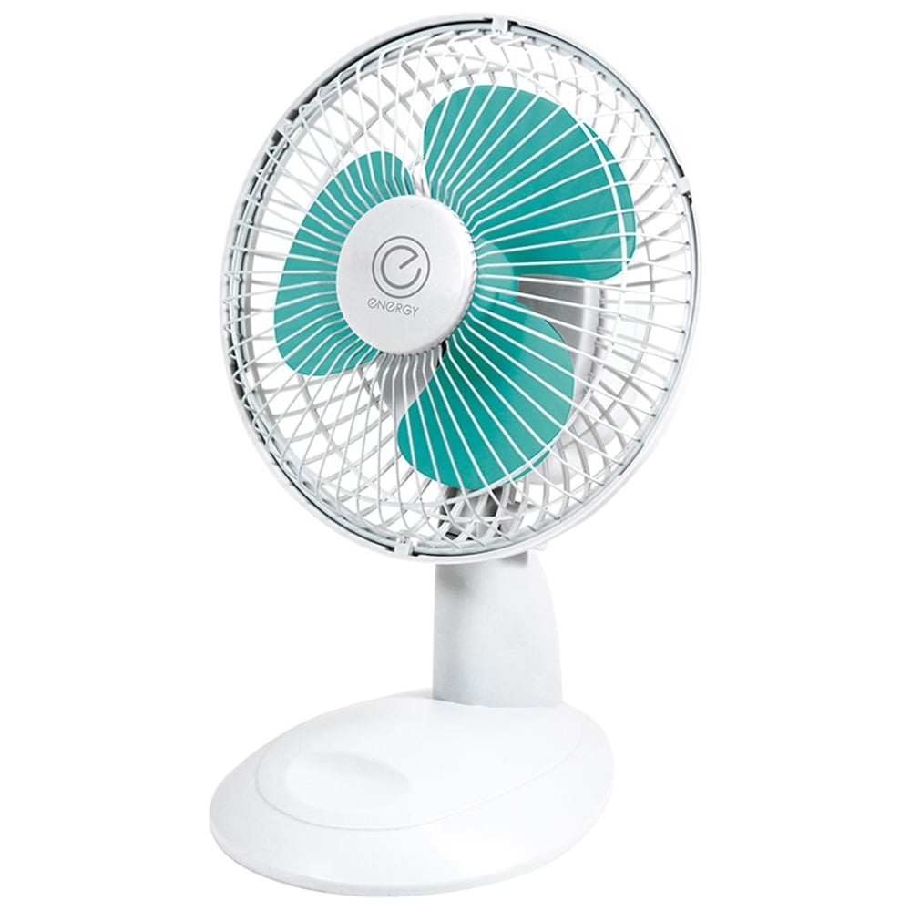 Изображение товара Настольный вентилятор ENERGY EN-0609s 2 скоростных режима белый/зеленый
