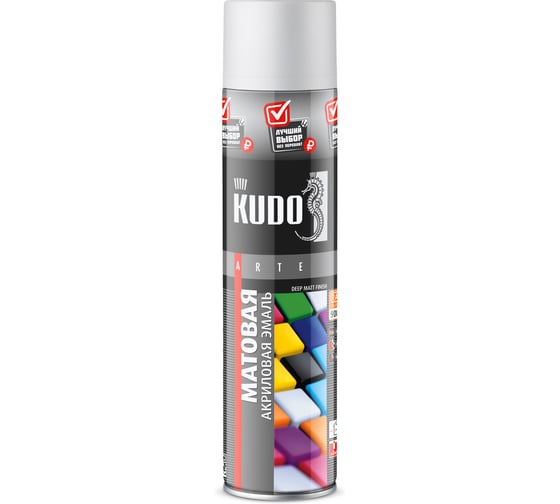 Изображение товара Эмаль универсальная акриловая KUDO RAL 9003 белая матовая KU-A9003M.3