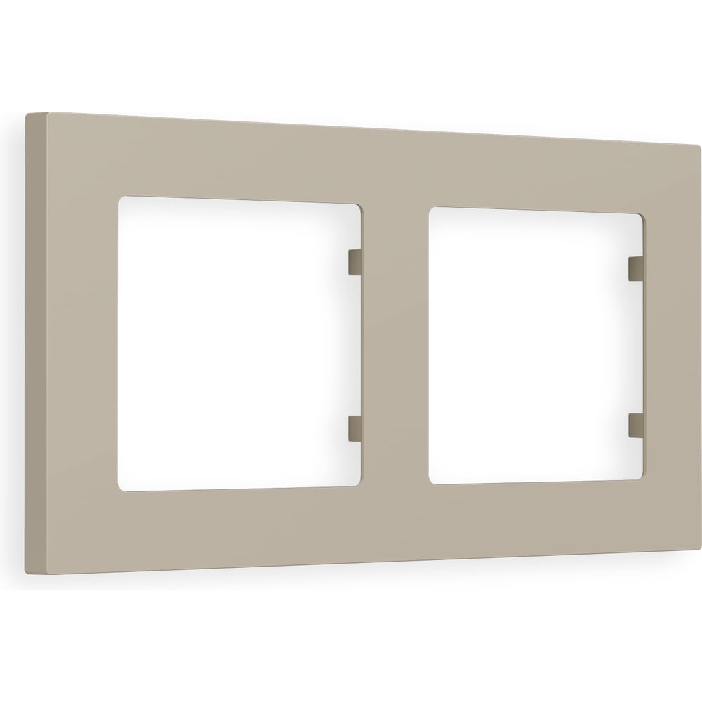 Изображение товара Рамка на 2 поста Ambrella Volt ALFA Techno AF220362 из термопласта серый бежевый