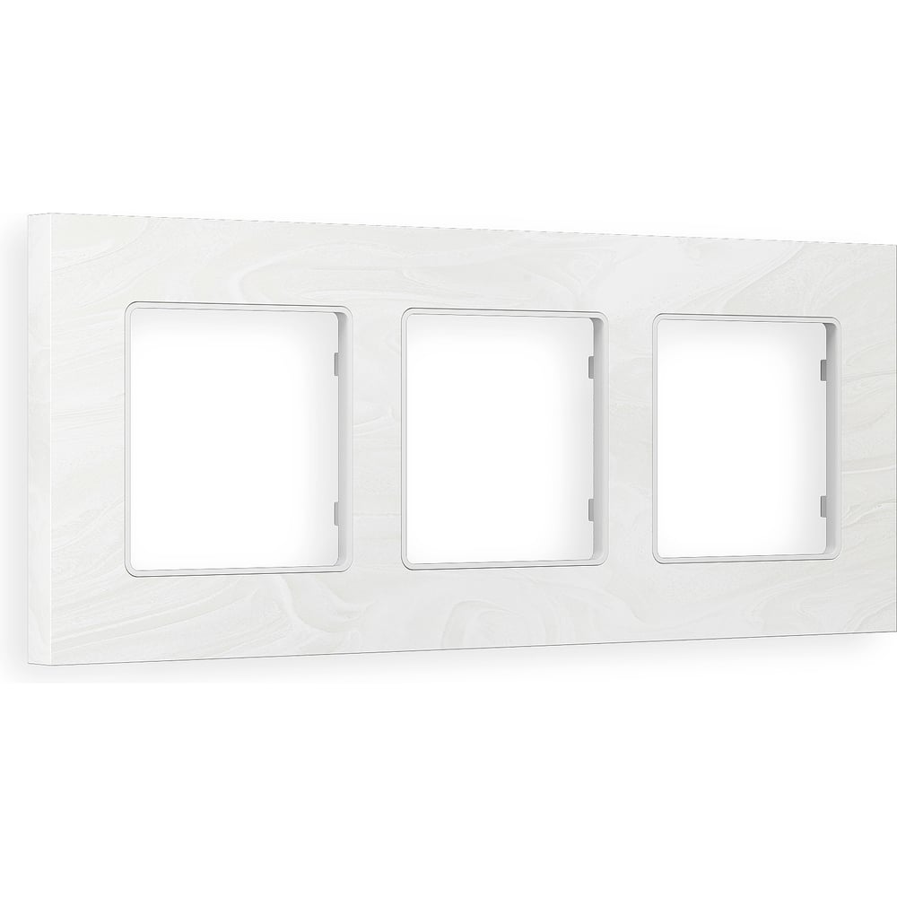 Изображение товара Рамка на 3 поста Ambrella Volt Alfa AF930103 белый мрамор акриловый
