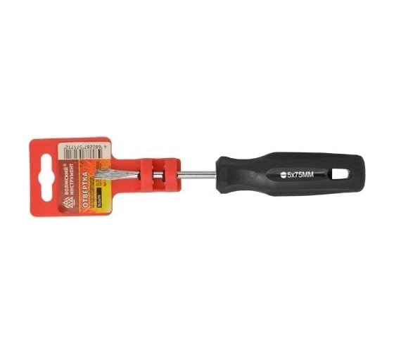 Изображение товара Отвертка Волжский инструмент прямой шлиц SL5х125 черная ручка 5705082