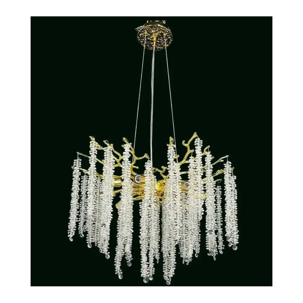 Изображение товара Подвесная люстра Мелодия Света QS 98040-600-G1-8 J арт-деко стекло золото