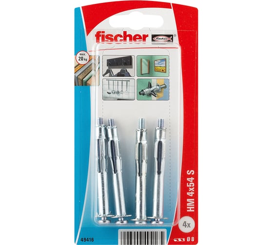 Изображение товара Металлический дюбель Fischer HM 4x54 S K NV 49416