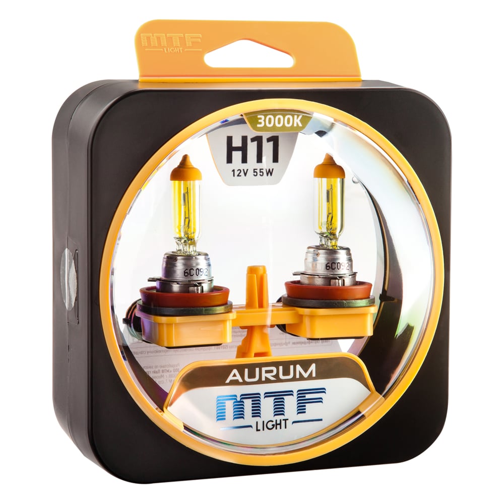Изображение товара Галогенная лампа H11 12В 55Вт MTF Light Aurum - яркое и надежное автомобильное освещение