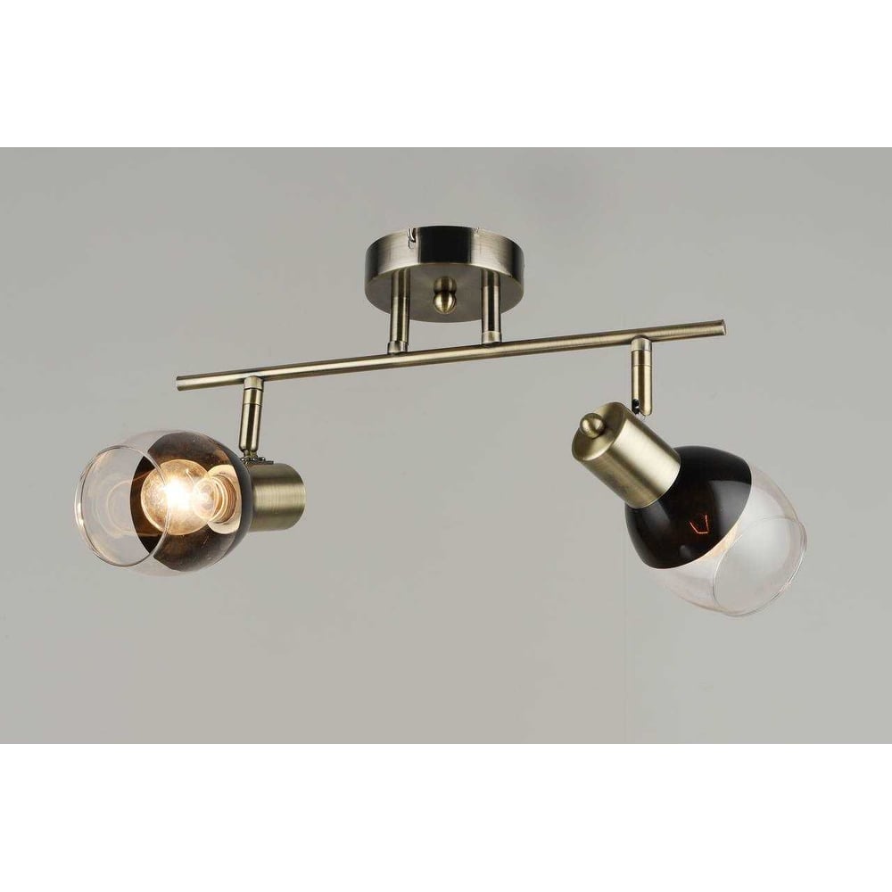 Изображение товара Потолочная люстра Мелодия Света SL1443-2 AB с поворотными плафонами янтарного цвета