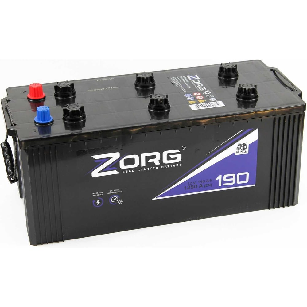 Изображение товара Аккумулятор ZORG 6СТ-190.3 евро 12В 190Ач кальциевый обратная полярность