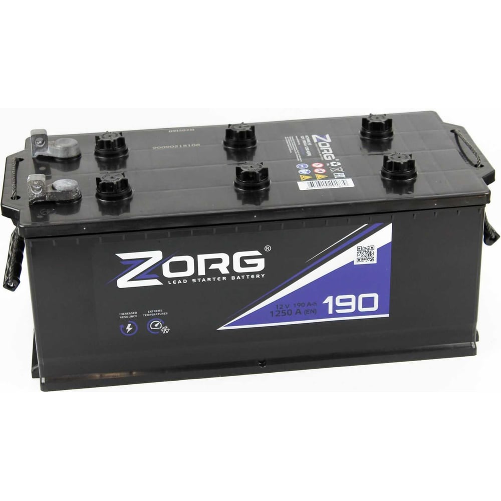 Изображение товара Аккумулятор ZORG 6СТ-190.4 12В 190Ач с кальциевым составом для автомобилей