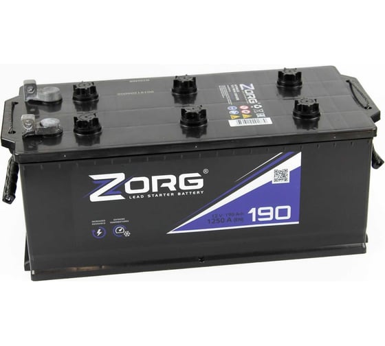 Изображение товара Аккумулятор ZORG 6СТ-190.4 росс. болт 190 122 4
