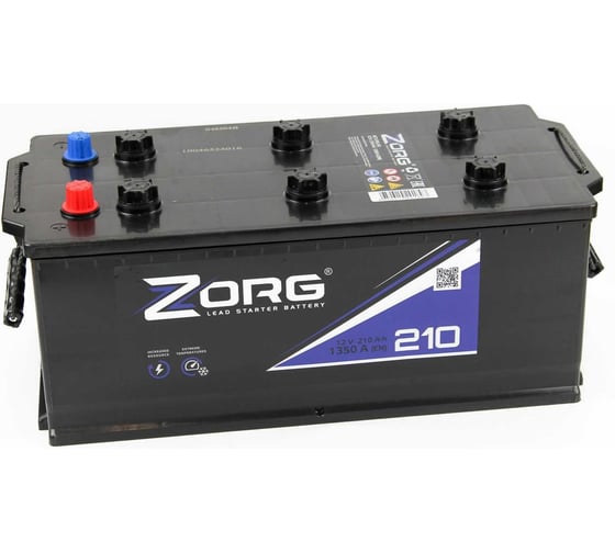 Изображение товара Аккумулятор ZORG 6СТ-210.4 росс. конус 210 121 4