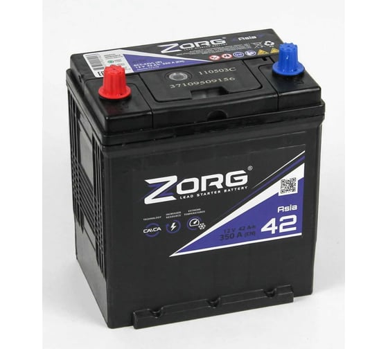 Изображение товара Аккумулятор ZORG 6СТ-42.1 (B19R) тонк.кл./ бортик 037 141