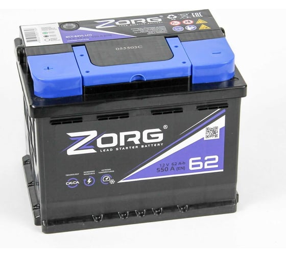 Изображение товара Аккумулятор ZORG 6СТ-62.1 062 271