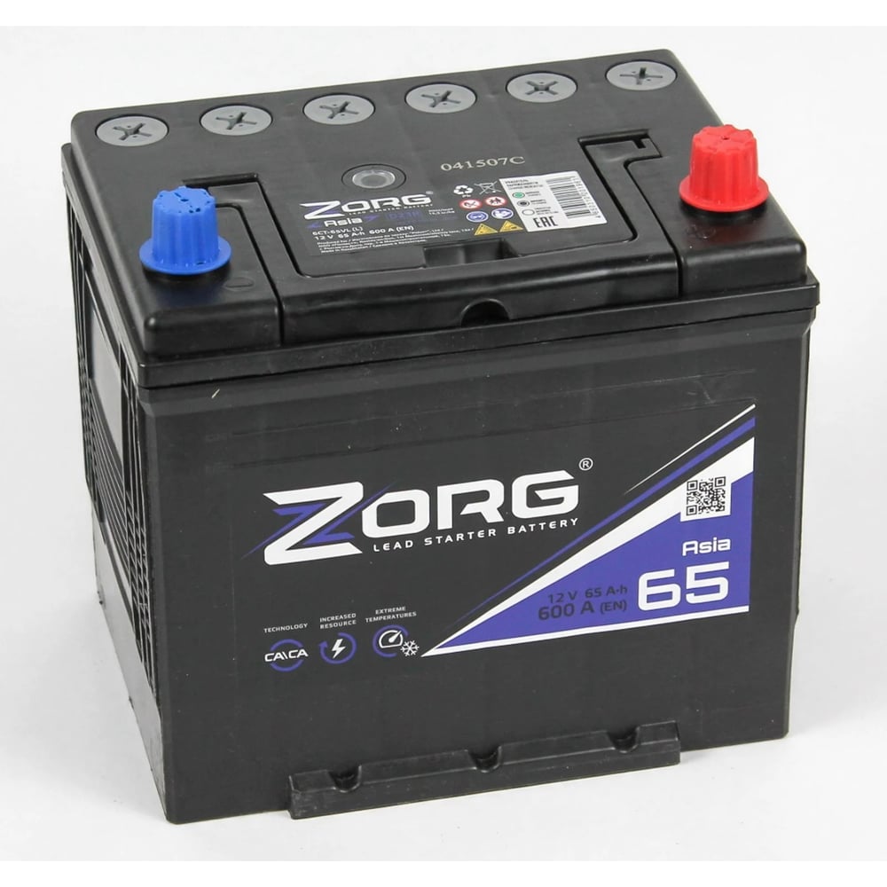 Изображение товара Аккумулятор ZORG 6СТ-65.1 D23R 12В 65Ач для автомобилей без обслуживания