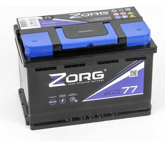 Изображение товара Аккумулятор ZORG 6СТ-77.1 077 271