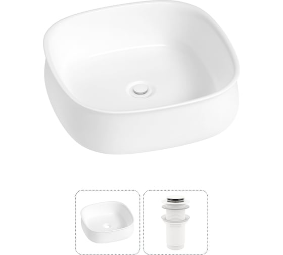 Изображение товара Комплект Wellsee 2 в 1 Lavinia Boho Bathroom Sink накладная раковина 42x42 см 3331108 20215447R