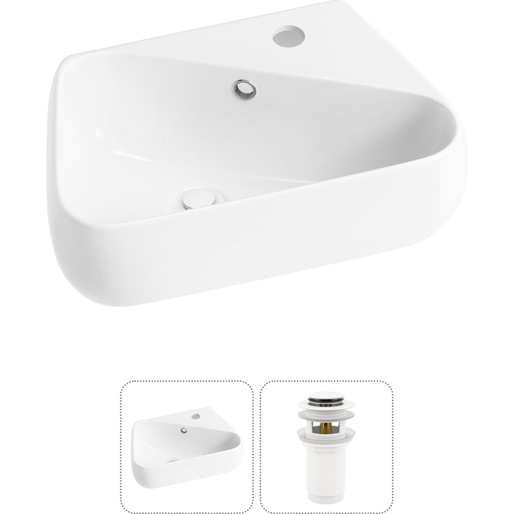 Изображение товара Комплект Wellsee 2 в 1 Lavinia Boho Настенная раковина фарфор стиль современный