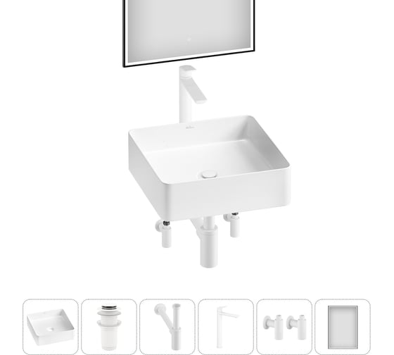 Изображение товара Набор Wellsee 6 в 1 FreeDom 2.0 накладная раковина 36x36 см 3230020 20217846R