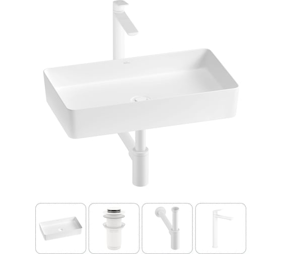 Изображение товара Набор Wellsee 4 в 1 FreeDom 2.0 накладная раковина 60x34 см 3230180 20214562R