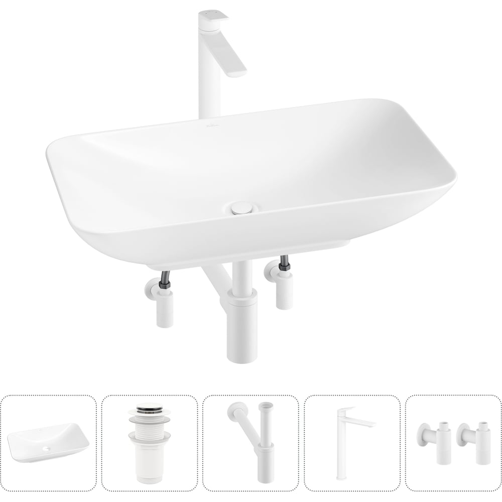 Изображение товара Wellsee 5 в 1 Demure накладная раковина 70x38 см