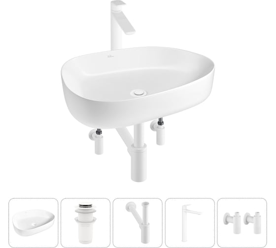 Изображение товара Набор Wellsee 5 в 1 Belle Spa 3.0 накладная раковина 55x40 см 33590 20212732R