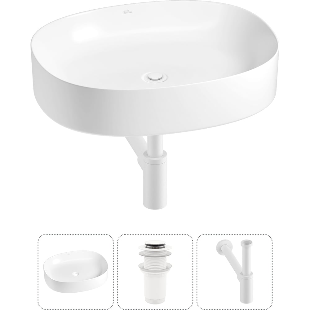 Изображение товара Накладная раковина Wellsee 3 в 1 Belle Spa 2.0 55x45 см белая фарфор
