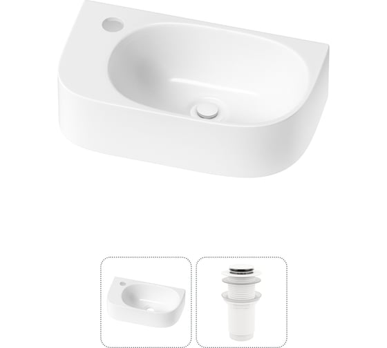 Изображение товара Комплект Wellsee 2 в 1 Lavinia Boho Bathroom Sink накладная/подвесная раковина 40x22 см 20216332R