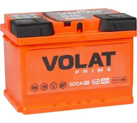 Изображение товара Аккумуляторная батарея Prime 62Ah L+ (низкий) VOLAT VS621