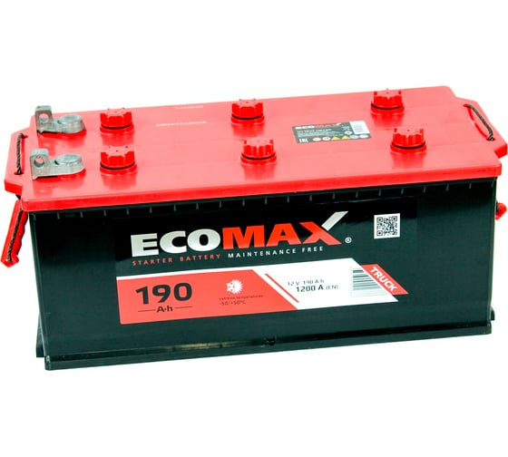 Изображение товара Аккумулятор EcoMax 6СТ-190.4 росс. болт 189 322 4