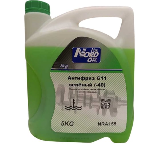 Изображение товара Антифриз NORD (5кг) OIL G11 зеленый (-40) NRA155