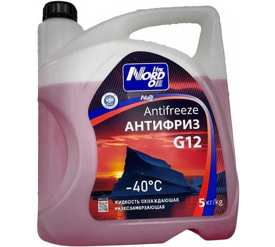 Изображение товара Антифриз NORD (5кг) OIL G12 красный (-40) NRA165