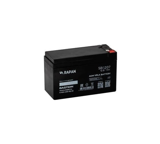 Изображение товара АКБ RAPAN SB 1207 свинцово-кислотная тип AGM 12V 7Ач Iзар.2,1А, ножевые клеммы 9163