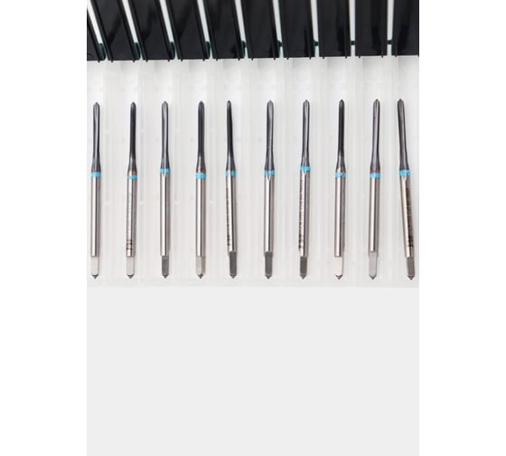 Изображение товара Метчик с прямой канавкой РОСИНСТРУМЕНТ сквозной, 10 шт, М 2,0x0,4 HSS-Co5 TiCN DIN371 76924UP