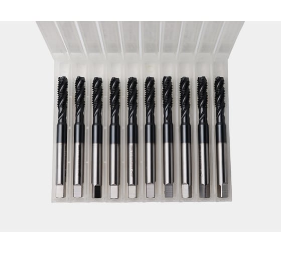 Изображение товара Метчик с винтовой канавкой РОСИНСТРУМЕНТ 10шт: глухой М 8x1,25 HSS-Со5 TiCN DIN371 7668125UP