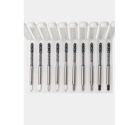 Изображение товара Метчик с винтовой канавкой РОСИНСТРУМЕНТ 10шт: глухой М 4x0,7 HSS-Со5 TiCN DIN371 76647UP