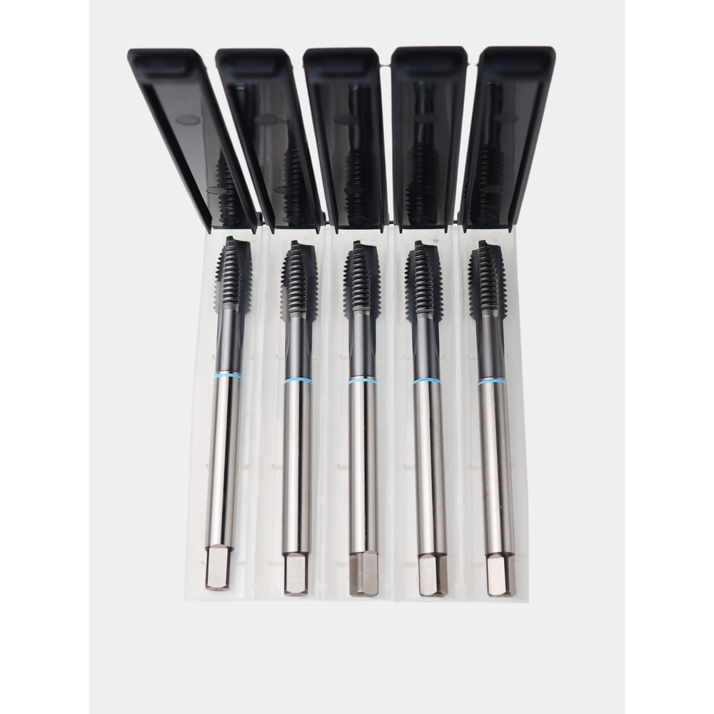 Изображение товара Метчик РОСИНСТРУМЕНТ 5 шт М12x1,75 HSS-Co5 TiCN DIN 376 для металлообработки