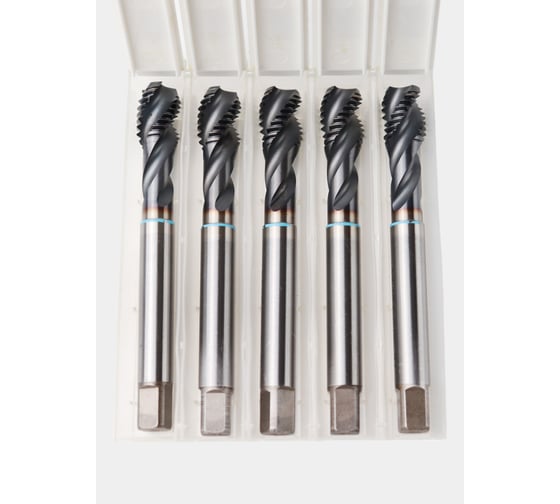 Изображение товара Метчик РОСИНСТРУМЕНТ 5 шт,  с винтовой канавкой, глухой М 14x2 HSS-Со5 TiCN DIN376 766142UP