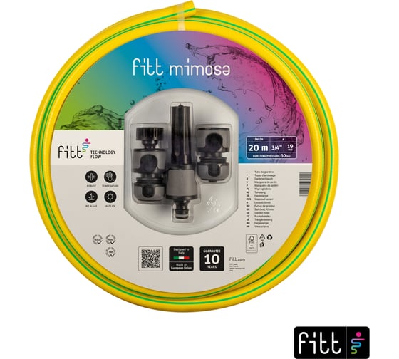 Изображение товара Шланг FITT MIMOSA 3/4", 20 м, с комплектом для полива 71300.30620.59025