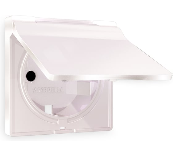 Изображение товара Лицевая панель Ambrella VOLT ALFA для электрической розетки с заземлением со шторками и крышкой IP44 AP2080