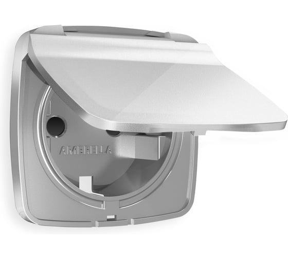 Изображение товара Лицевая панель Ambrella VOLT OMEGA для электрической розетки с заземлением со шторками и крышкой IP44 OP4080