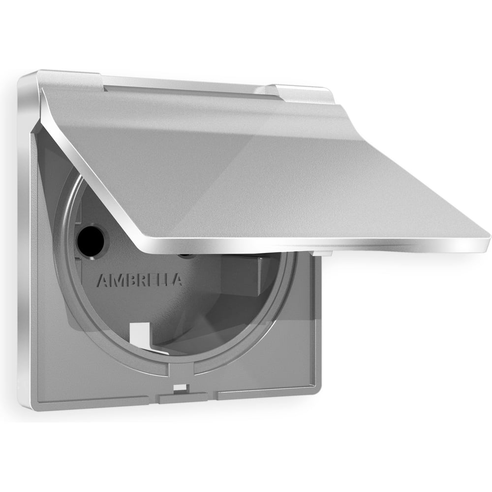 Изображение товара Лицевая панель Ambrella VOLT ALFA для электрической розетки IP44 серебро