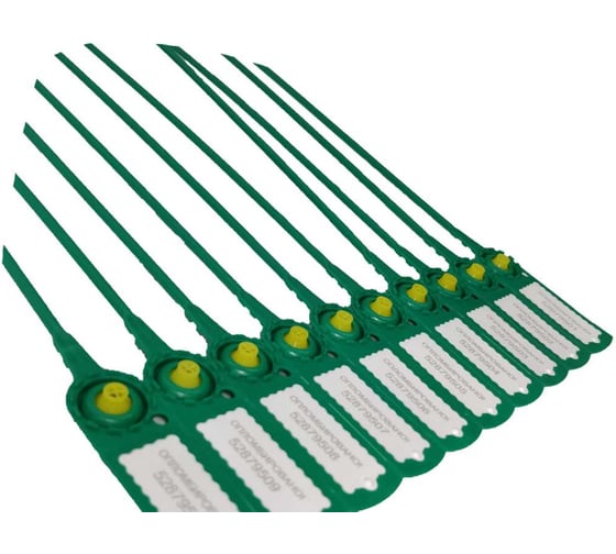 Изображение товара Пломба пластиковая UVE СТРЕЛА стандарт, цвет зеленый (уп. 1000 шт.) 1058