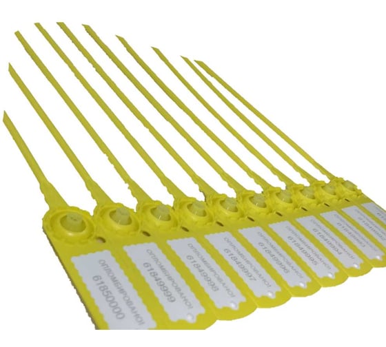 Изображение товара Пломба пластиковая UVE СТРЕЛА стандарт, цвет желтый (уп. 1000 шт.) 1055