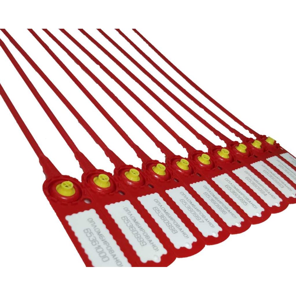 Изображение товара Пломба пластиковая UVE СТРЕЛА стандарт красного цвета (упаковка 100 шт.)