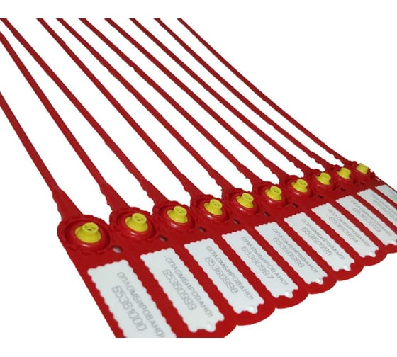 Изображение товара Пломба пластиковая UVE СТРЕЛА стандарт, цвет красный (уп. 100 шт.) 1060