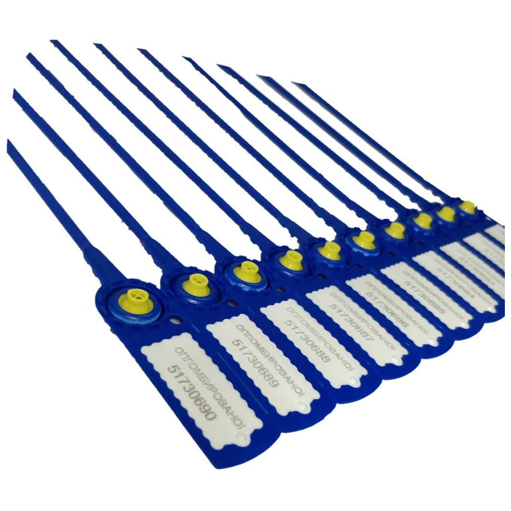 Изображение товара Пломба пластиковая UVE СТРЕЛА стандарт, синий цвет, 50 шт.