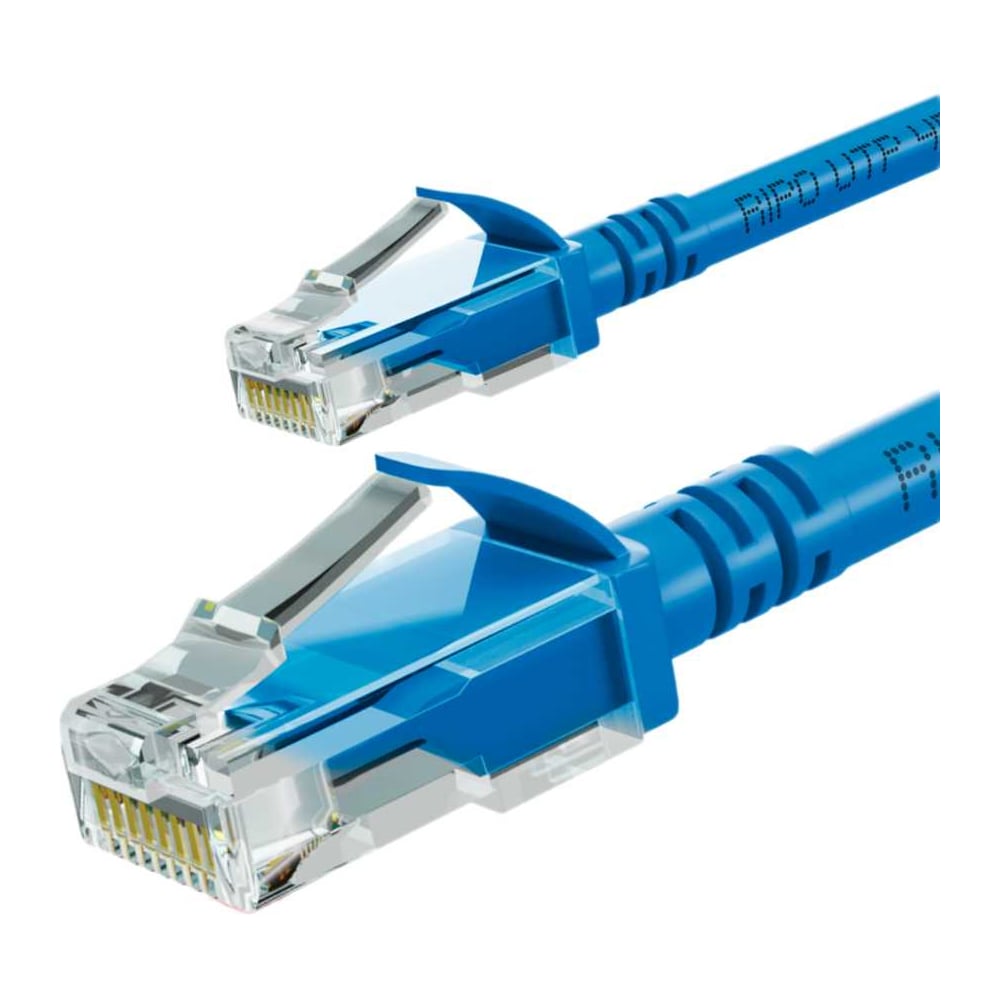 Изображение товара Патч-корд RIPO UTP4 Cat 6 RJ45-RJ45 1.5 м синий PVC упаковка 10 шт.