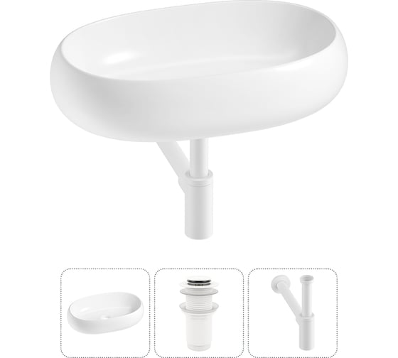 Изображение товара Комплект Wellsee 3 в 1 Lavinia Boho Bathroom Sink накладная раковина 56x33 см 3331109 20215086R