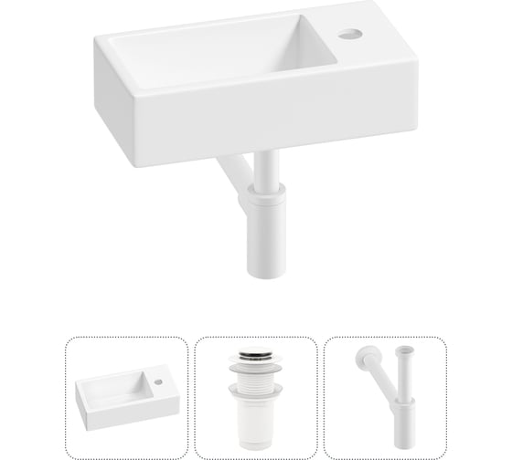 Изображение товара Комплект Wellsee 3 в 1 Lavinia Boho Bathroom Sink накладная/подвесная раковина 40x20 см 20215972R