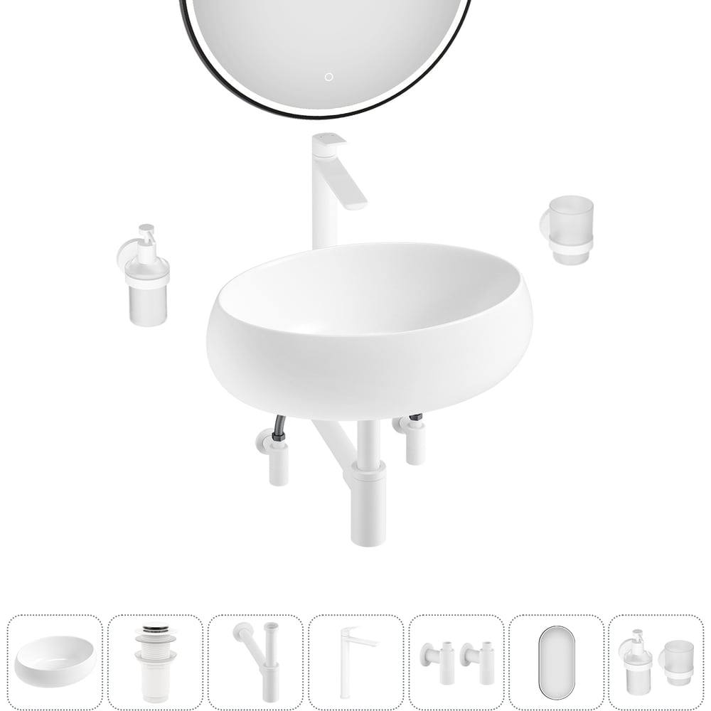 Изображение товара Комплект Wellsee 7 в 1 Lavinia Boho накладная раковина 50x36 см